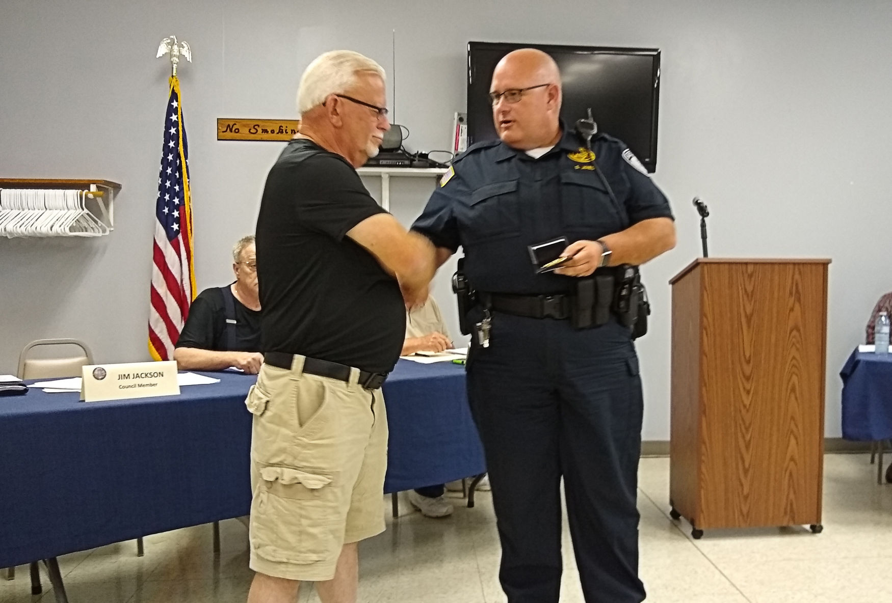 Retirement badge ceremony